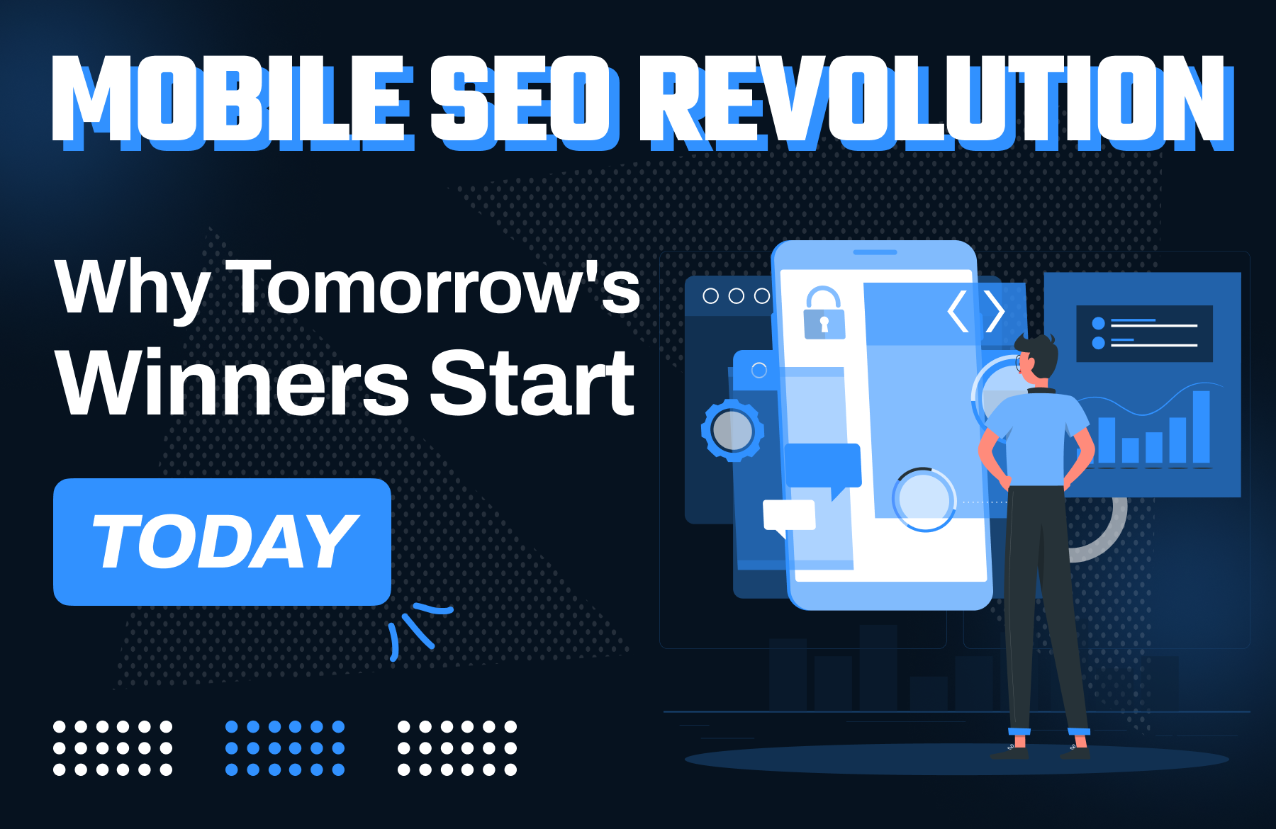 Illustration depicting mobile SEO optimization techniques